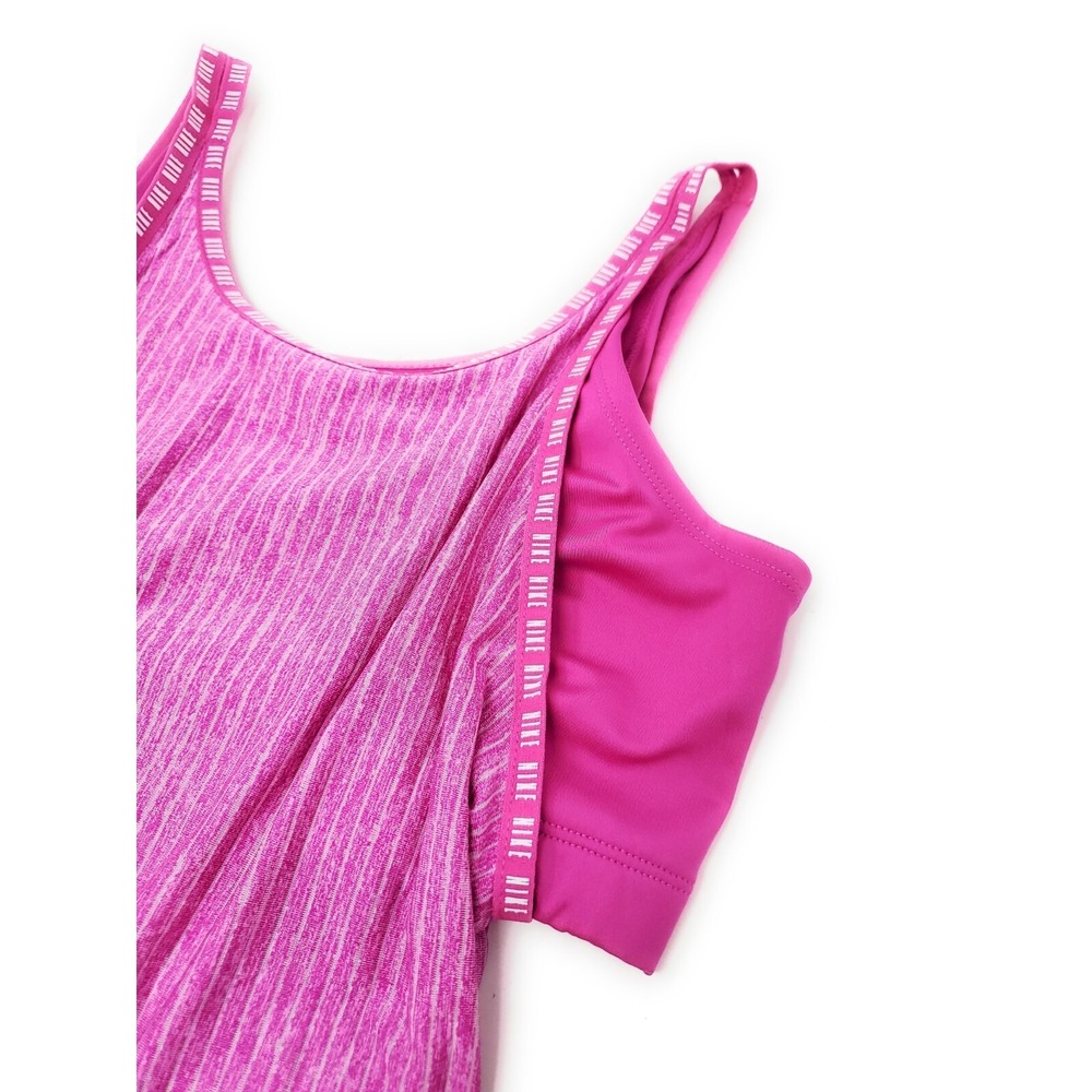 Nike Girl's 2-In-1 Dri Fit Pink Training Tank Top Shirt Sz XL CJ7556-623 NWT - Picture 2 of 8